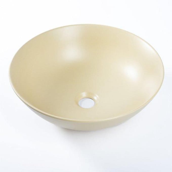 FugaFlow Eccelente Pietra Waskom - 40x40x15cm - rond - keramiek - beige