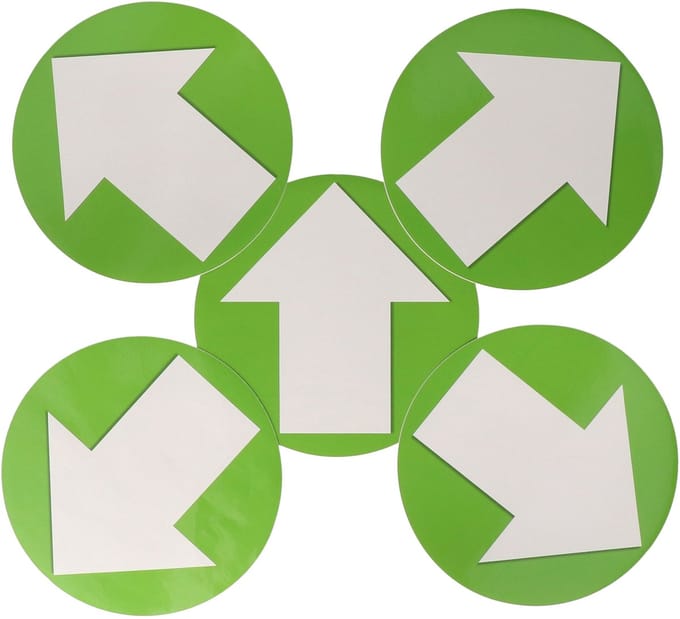 10x Accent pijl sticker groen - 14,8 cm - pijl stickertjes