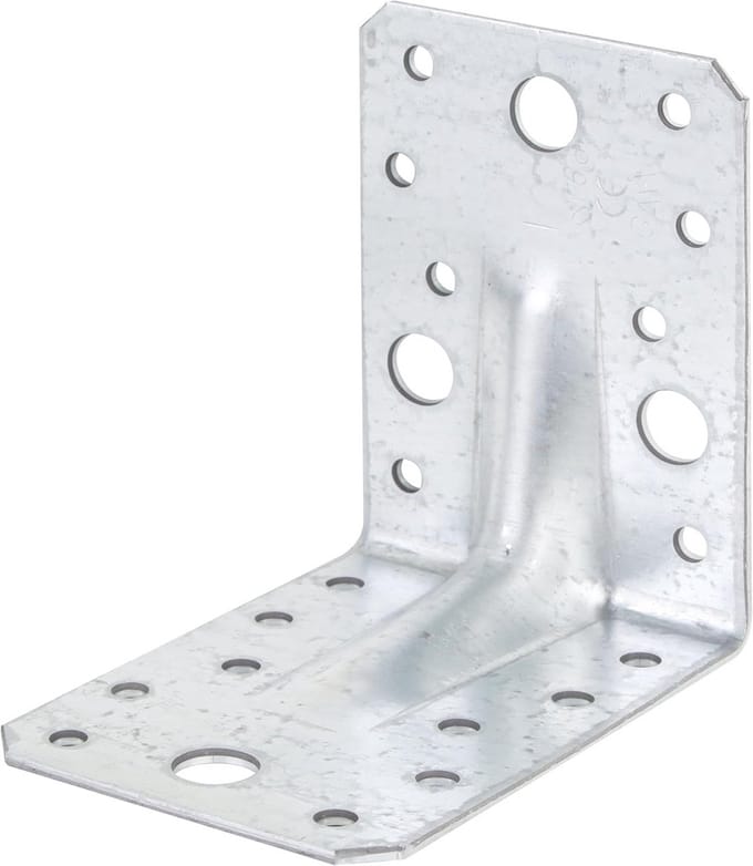 Zware Hoekijzer met Sleuf - 90x90x65mm - Roestbestendig Gegalvaniseerd - Set van 24 Stuks