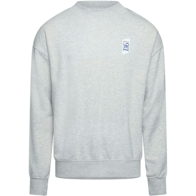 Replay Heren-sweatshirt van katoen met ruime pasvorm (Grijs)