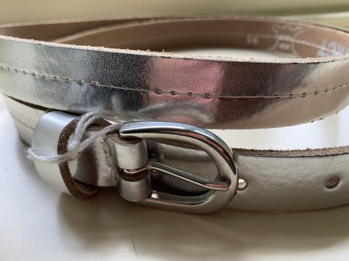 DSTRCT -leren riempje -zilver- maat 95- 2 cm breed