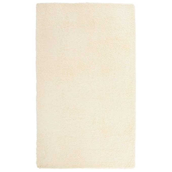 vidaXL - Hoogpolig - vloerkleed - NAVARRA - 60x100 - cm - polyester - crèmekleurig