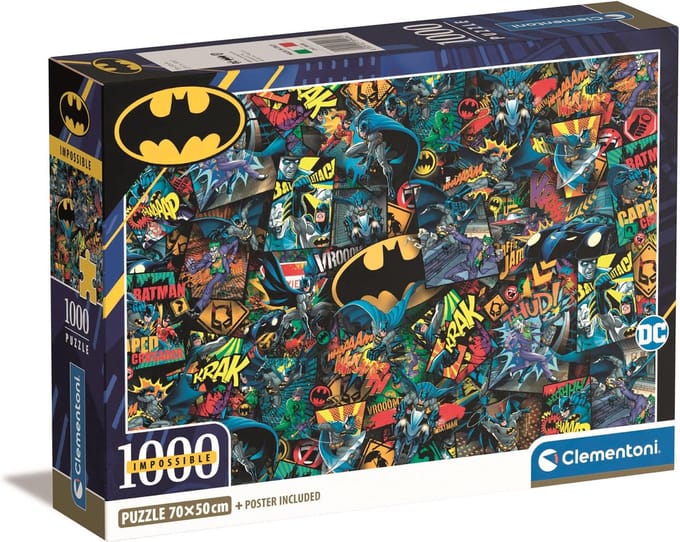 Clementoni - Puzzel - Batman - DC - 1000 stukjes - Impossible - met poster - vanaf 14 jaar