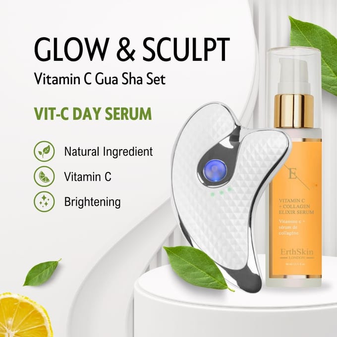 Sonic Vibratie Gua Sha + Vitamine C Serum 60ml