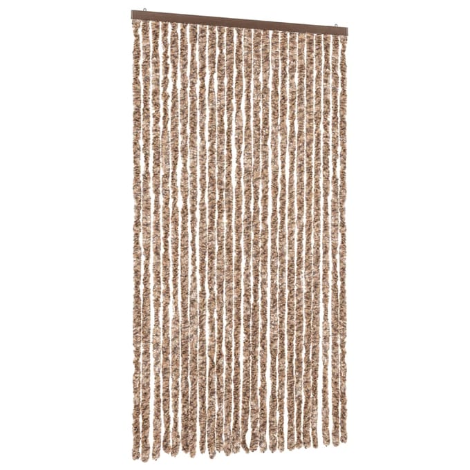 vidaXL - Vliegengordijn - 100x230 - cm - chenille - beige - en - donkerbruin