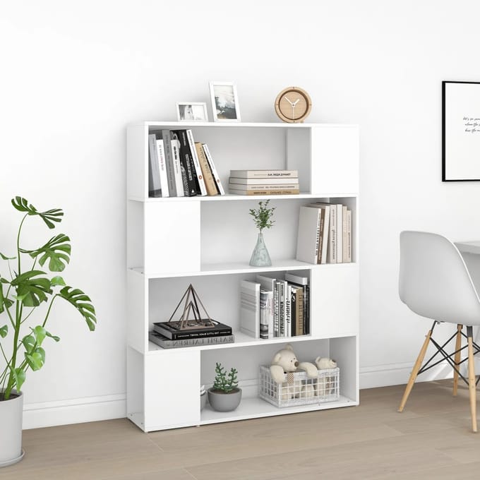 vidaXL - Boekenkast/kamerscherm - 100x24x124 - cm - wit