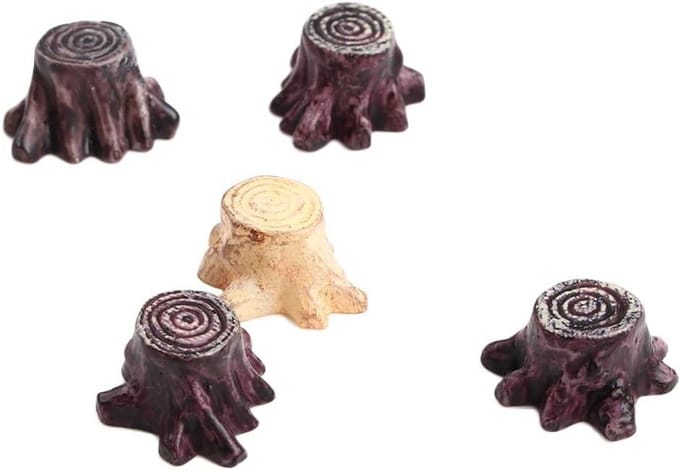 Mini Wortel Stomp - Hars Ambachten - Sprookjes Tuin - Set van 5 - 1.5 cm - Willekeurig