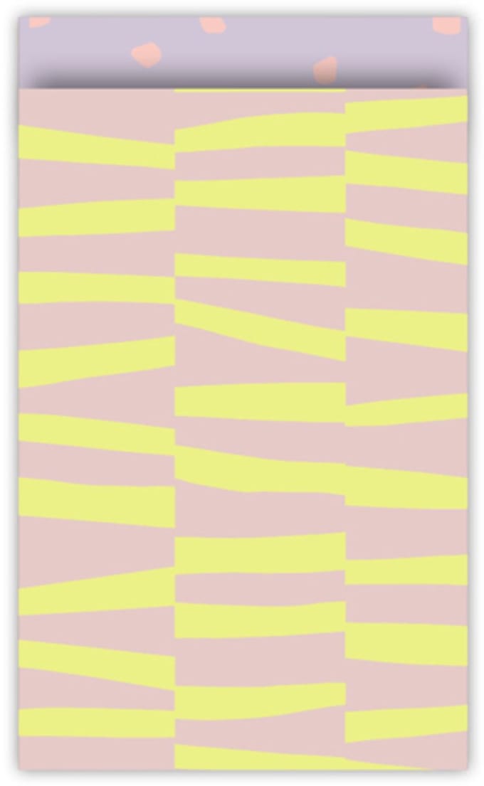 25 Cadeauzakjes Roze Geel 12x19cm
