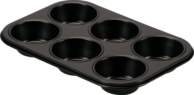 Basic Culinair Muffinvorm 6 Cups – PFAS-vrije Bakvorm – Carbon Staal – Voor Cupcakes en Muffins