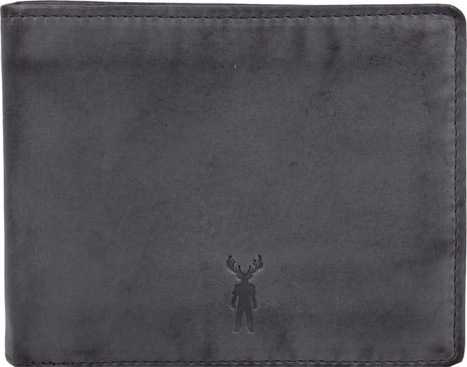 Jack Kinsky Nelson Portemonnee RFID Leer 13 cm - Jongens - Horizontaal - anthrazit