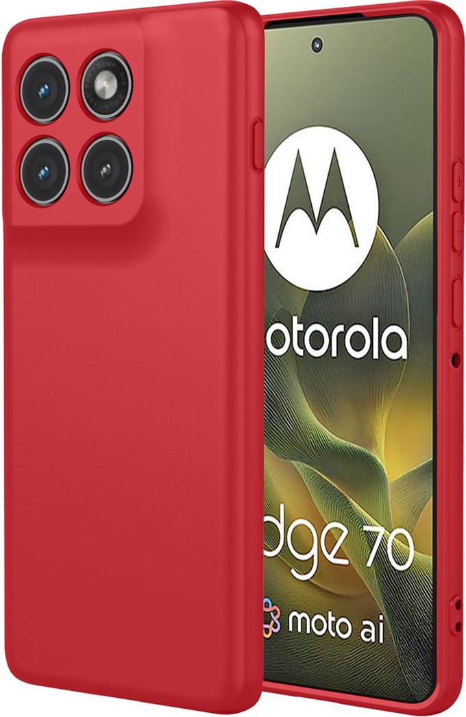 MobyDefend Hoesje - Geschikt voor Motorola Edge 70 - Matte Siliconen Backcover - Framboosrood