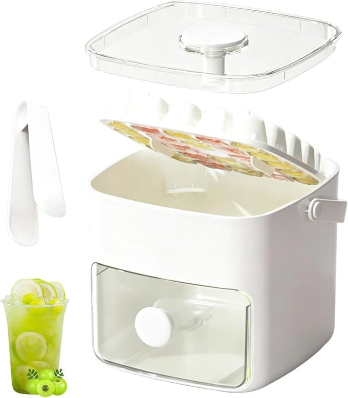 IJsblokjesmaker - Dubbeldeks Bak - Dranken Koelen - Snelle Pop Functionaliteit - 48 Kubus - Wit
