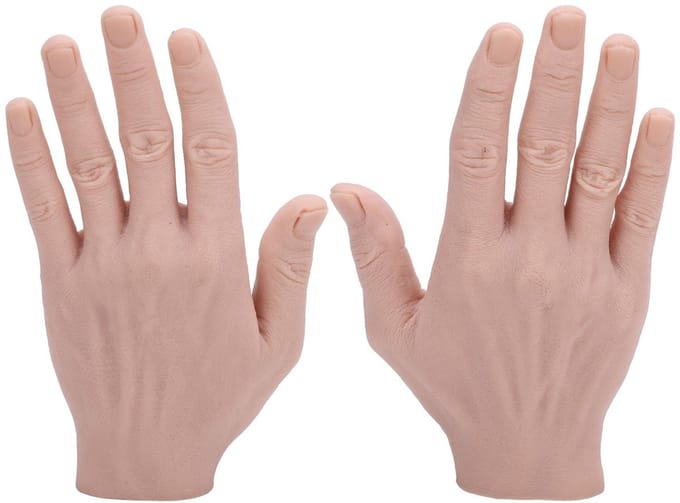 Dailygoods- Mannenhand Herbruikbaar - Siliconen Handmodel - Levensgroot Display - Sieradendisplay - Tattoo Training - Kunstschets 18x11 cm