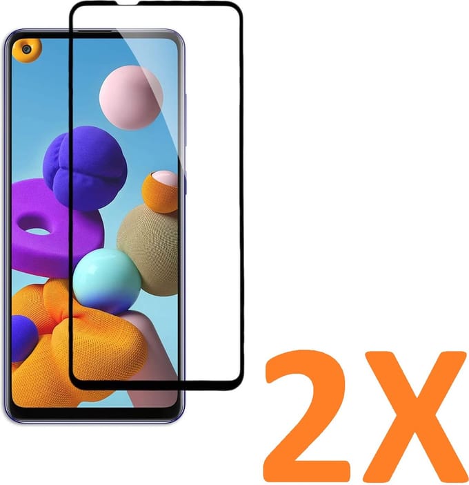 Volledige dekking Screenprotector Glas - Tempered Glass Screen Protector Geschikt voor: Samsung Galaxy A21S - 2x