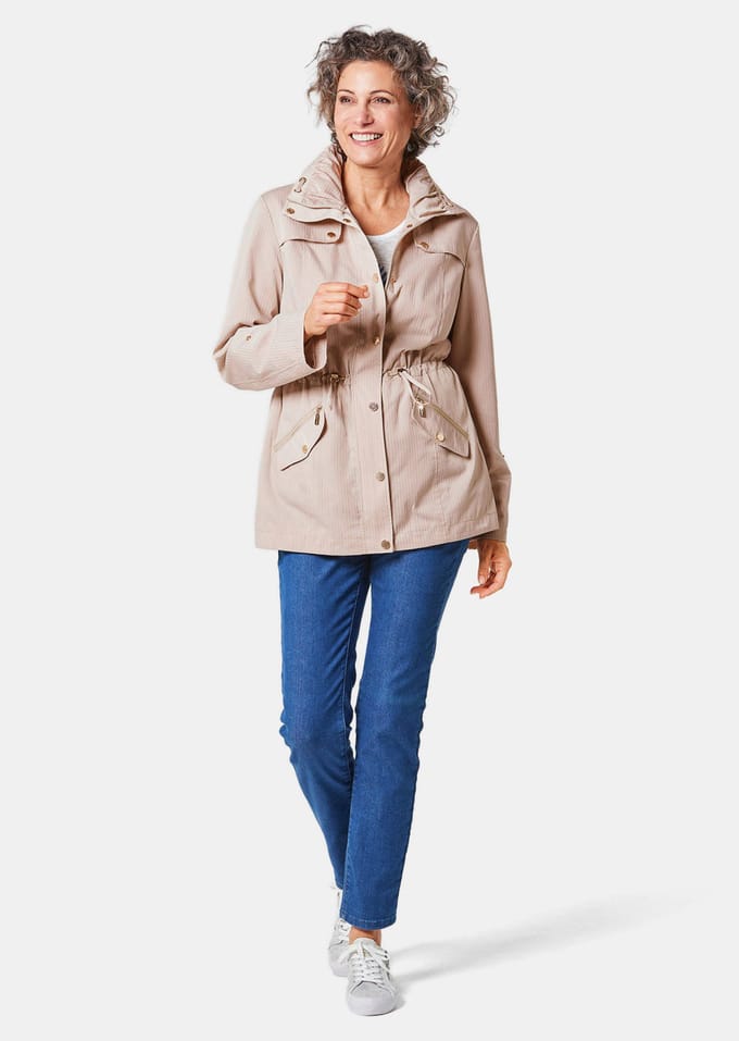 Vrouwelijk, gestructureerd jack - beige - Gr. 38 van Goldner Fashion
