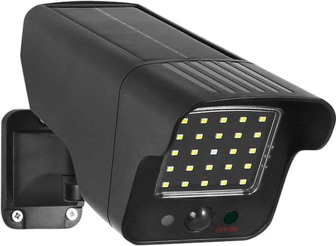 Dummy Camera op Zonne-energie met Knipperende LED en Bewegingsmelder - Zwart