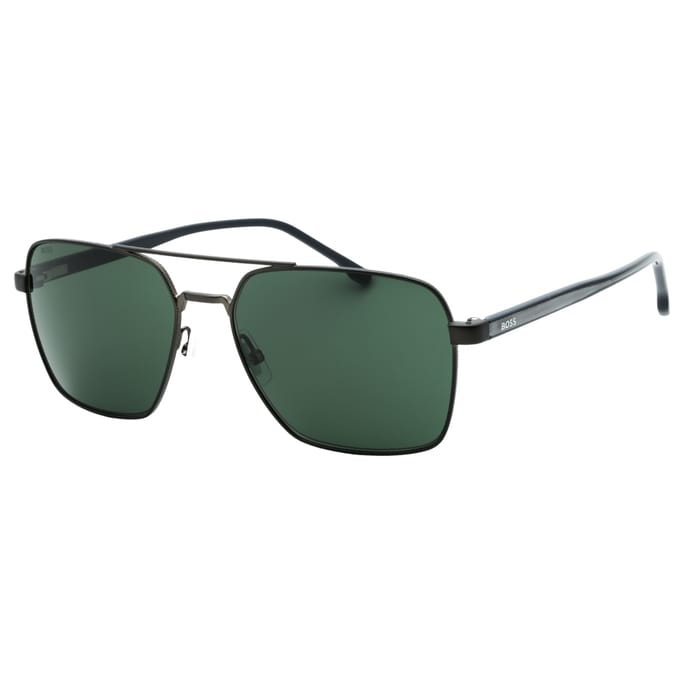 Hugo Boss groene lens mat ruthenium zwarte zonnebril