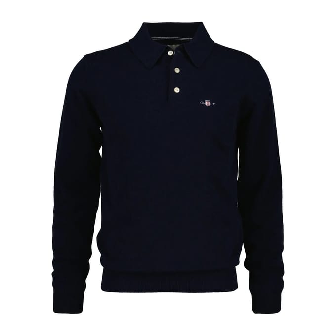 Gant 8060109 Lange Mouw Poloshirt Blauw L Man