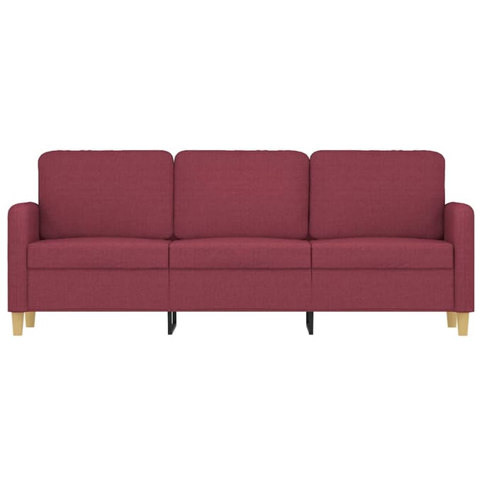 vidaXL - Driezitsbank - 180 - cm - stof - wijnrood