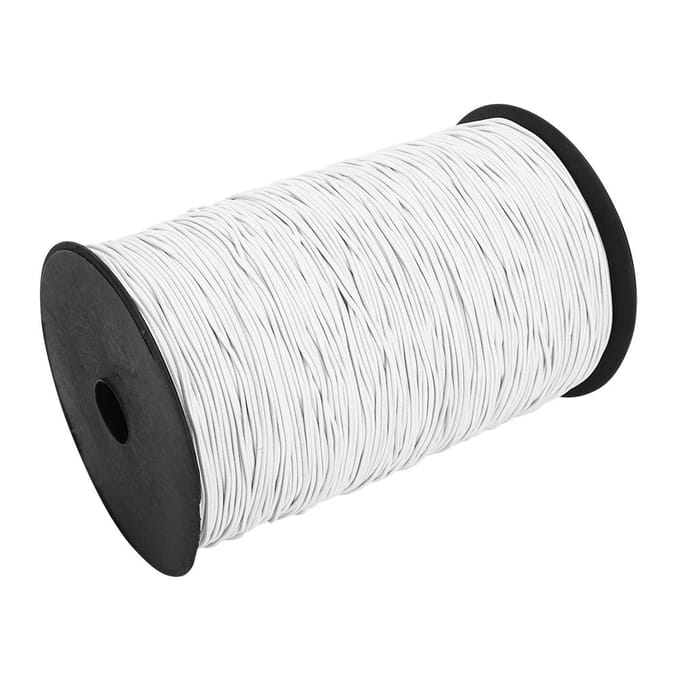 1.5mm 500m Ronde Elastische Bungee Koord String Rekbaar Koord Jurk Maken Handwerk white