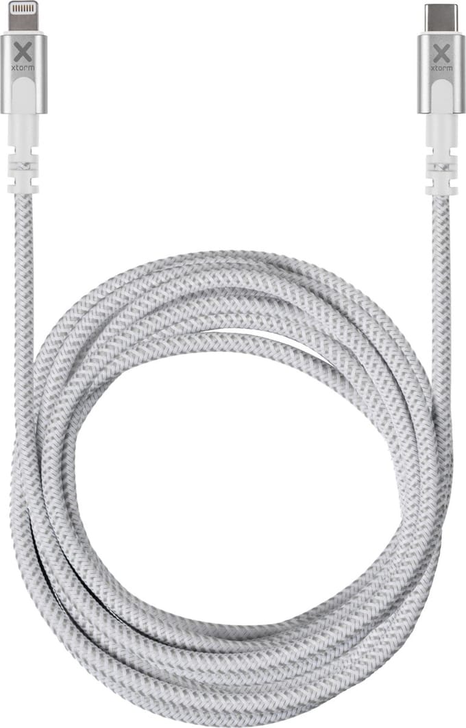 Xtorm USB-C naar Lightning Kabel - 3 Meter - Extra stevige USB-C Kabels - Lange Oplaadkabel - Snellader - Oplaadkabel geschikt voor Smartphone / ipad - Wit