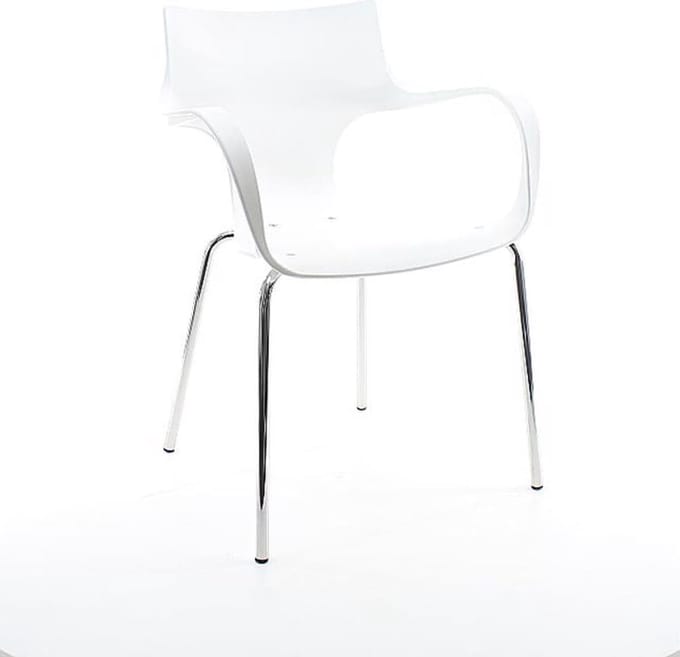 Workliving Jim Stoel - Wit - Aluminium Onderstel