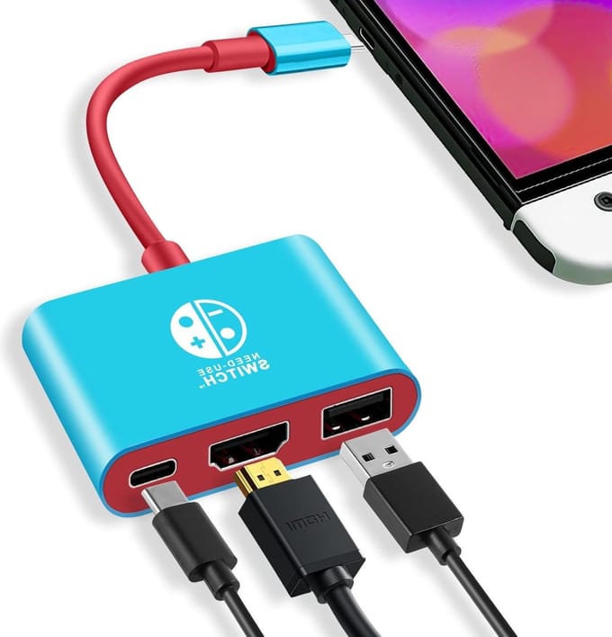 Switch Dock 3-in-1 USB 3.0-poort Travel Docking Station voor Nintendo Switch/Switch OLED - 4K HDMI type C PD2.0 opladen Docking Station
