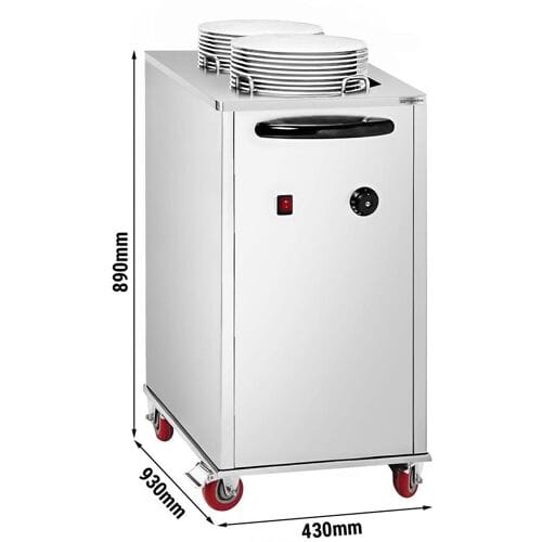 GGM Gastro Tellerspender - beheizt - 1 kW - mit Rollen - 2x40 Teller