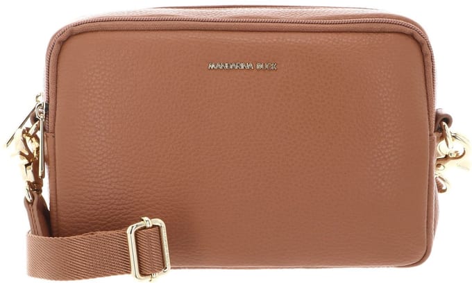 MANDARINA DUCK Leren schoudertas Mellow Leather Crossbody Camera Bag Pecan Nut Lichtbruin