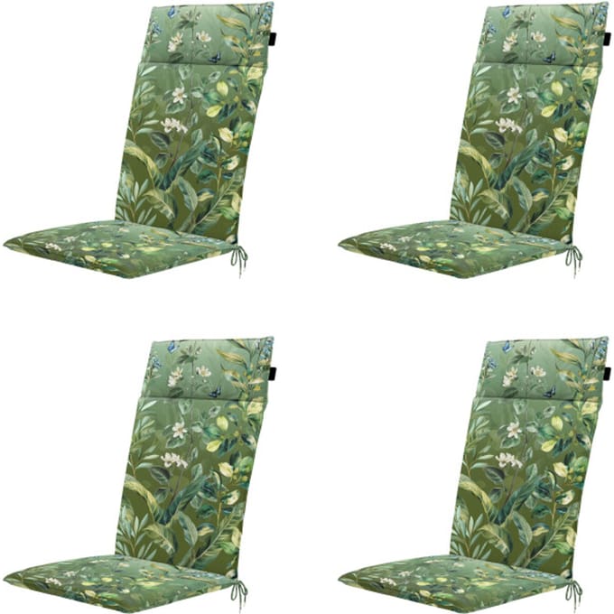 Madison tuintstoelkussen hoge rug elisa - 120x50x4cm set van 4