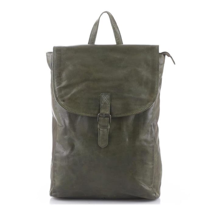 Bear Design Rox Leren Laptop Rugzak - Groen