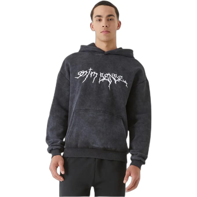 Gewassen hoodie 9N1M SENSE Goth Print
