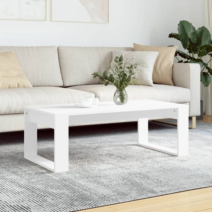 vidaXL - Salontafel - 102x50x35 - cm - bewerkt - hout - wit