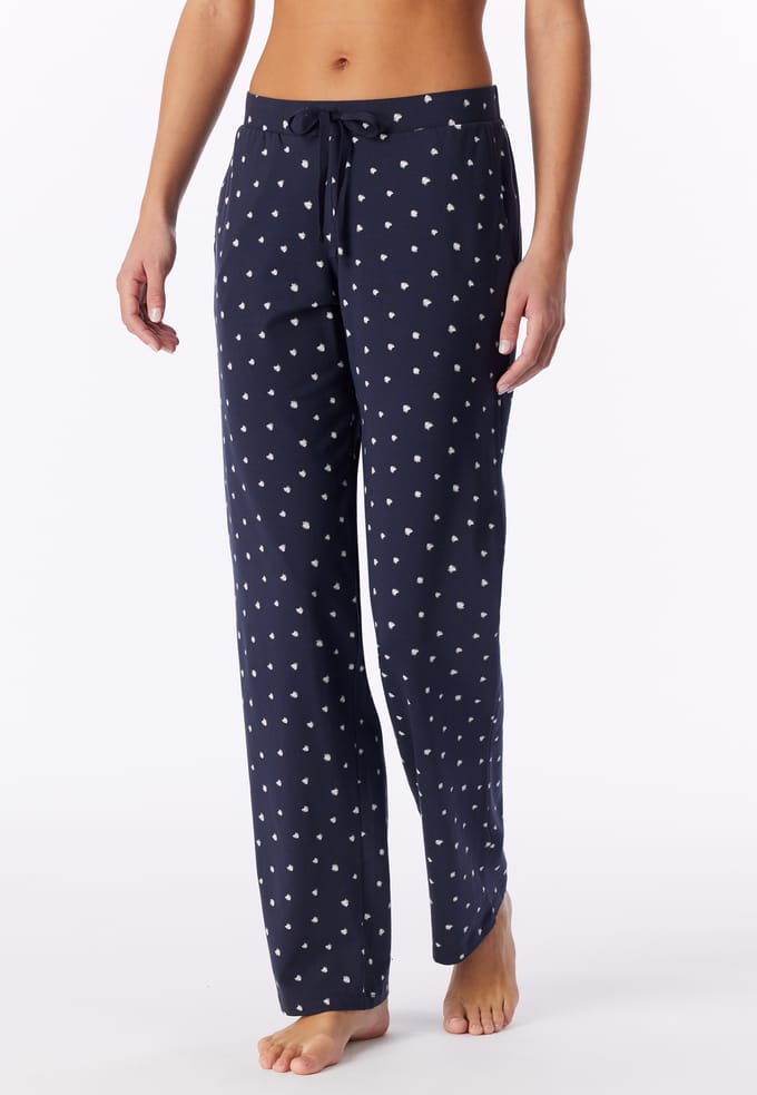 Langere broek met stippen, donkerblauw - Mix+ Relax 42