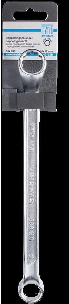 SW-Stahl 01204SB dubbele ringsleutel 10 x 11 mm, gebogen