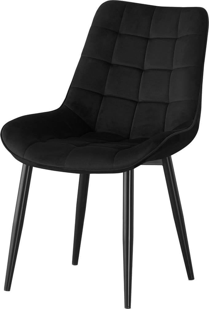 Luxury4Home MALMO - Eetkamerstoel - Zwart Welour - Pikering