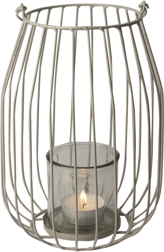Gusta Lantaarn ø21xH29cm Lichtgrijs