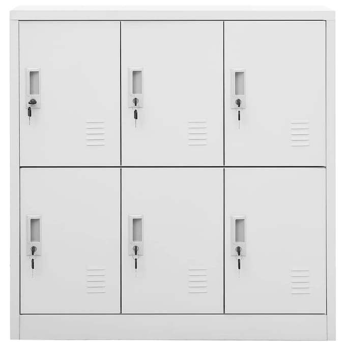 vidaXL - Lockerkasten - 5 - st - 90x45x92,5 - cm - staal - lichtgrijs