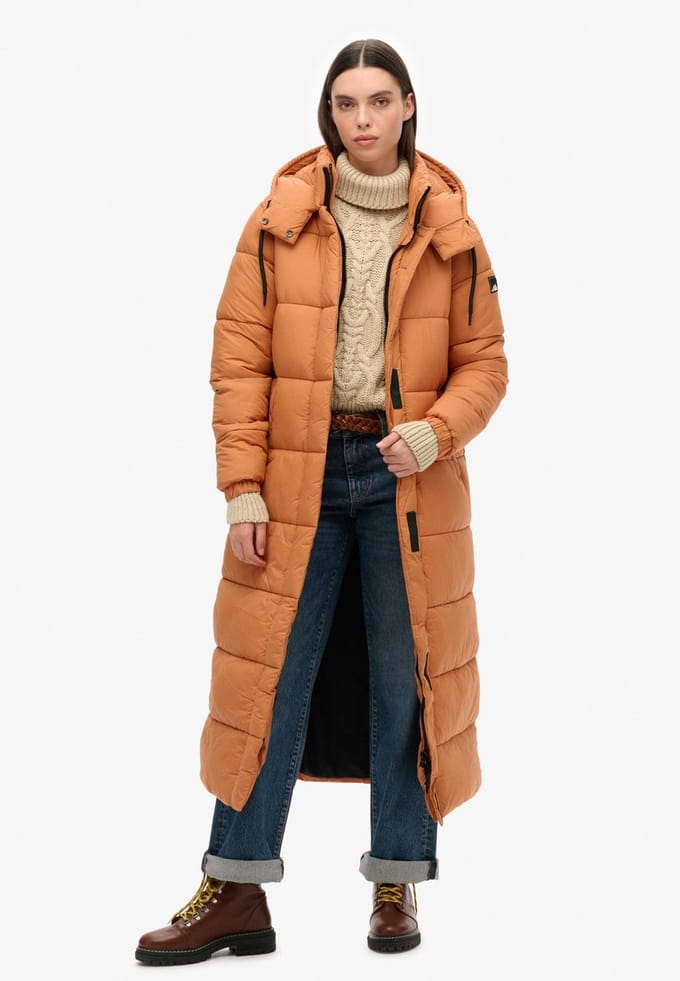 Superdry - Lange pufferjas van ripstopmateriaal - Dames - Gewatteerde jassen
