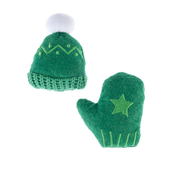 TIAKI Kerst kattenspeelset muts & handschoen set van 2 katten