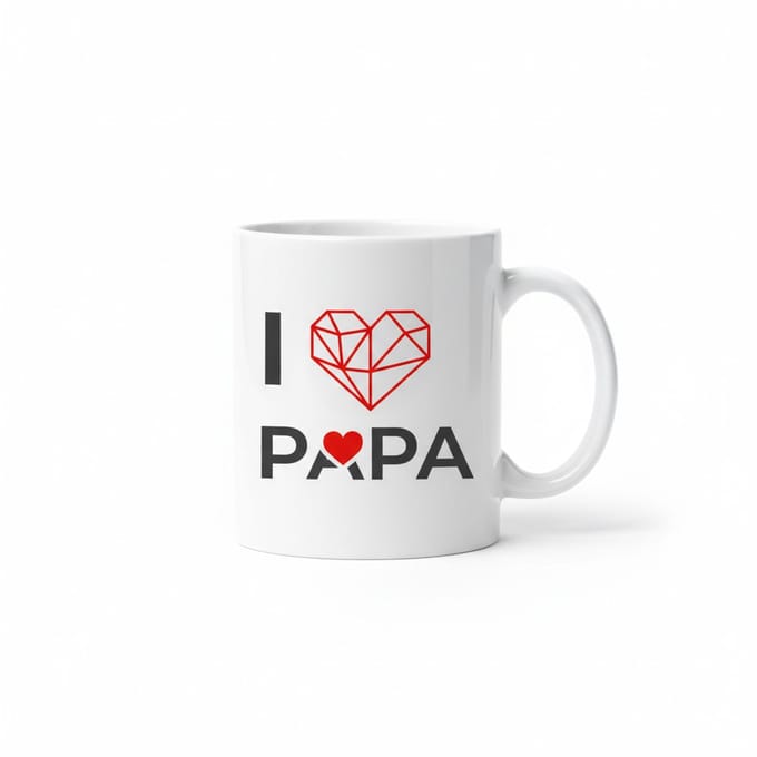 330ml "Ik Hou van Papa" Mok – Vaderdag Cadeau, Lief Hart Design Koffiebeker