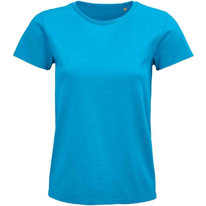 SOLS Dames/Dames Pioneer Organic T-shirt (Aqua)