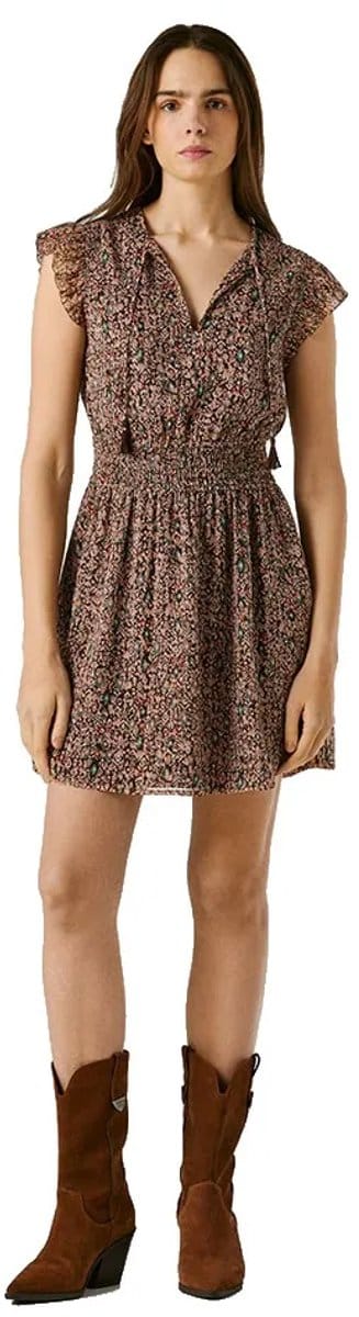 Pepe Jeans Doty Korte Mouwen Korte Jurk Bruin L Vrouw