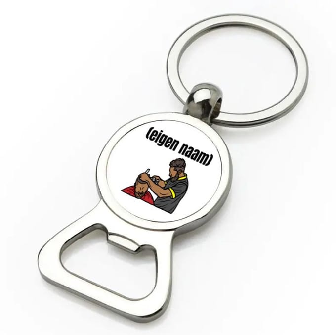 Akyol - kapper man met eigen naam flesopener - Kapper - barbers - collega's - verjaardag - afscheidscadeau - geschenk - kado - 9 bij 3 cm