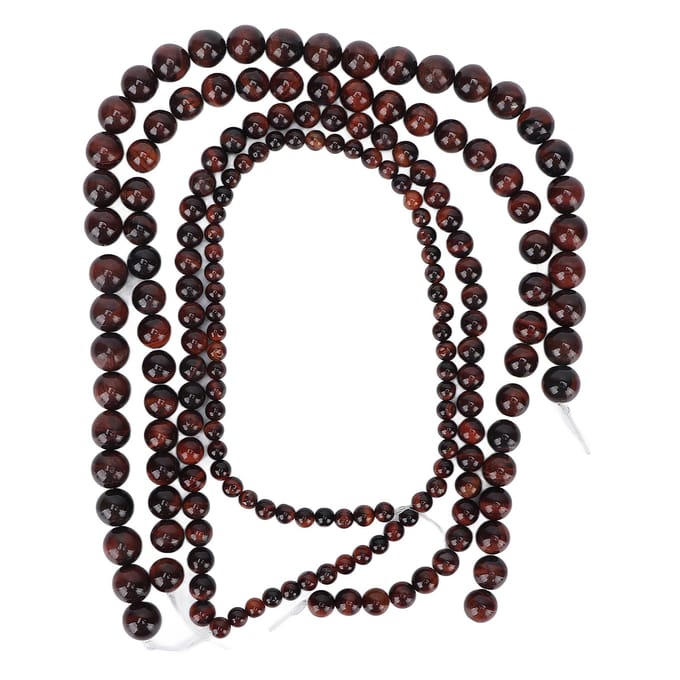 4 Cordes Bijoux DIY Perle Délicate Élégante Perle Pierre Naturelle pour Fabrication de Bracelet Collier (rouge) black