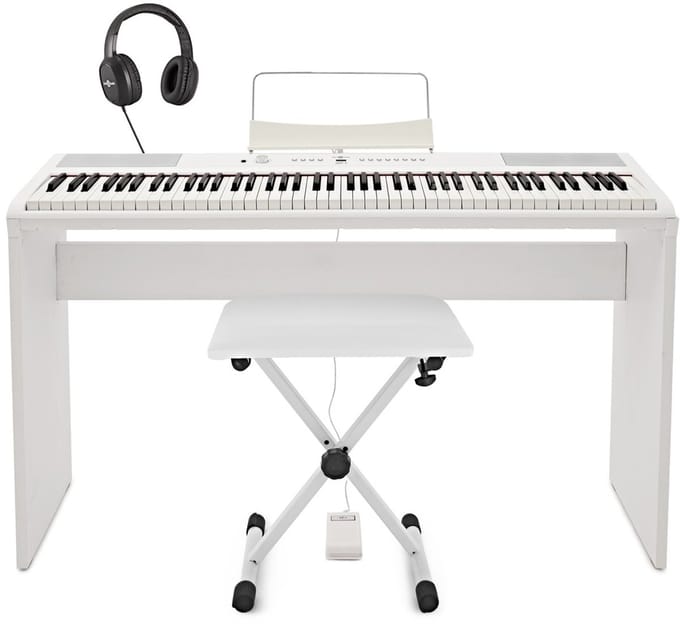 SDP-2 digitale Buffetpiano van Gear4music, bankpakket, wit