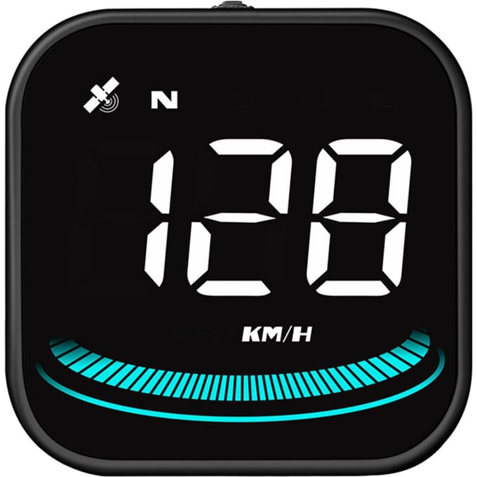 Smart HeadUp Display, universeel auto-GPS HeadUp-display met weergave van snelheid, kompas, aantal zwart