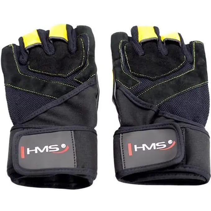 HMS RST01 - Sporthandschoenen - Zwart/Geel - Maat M