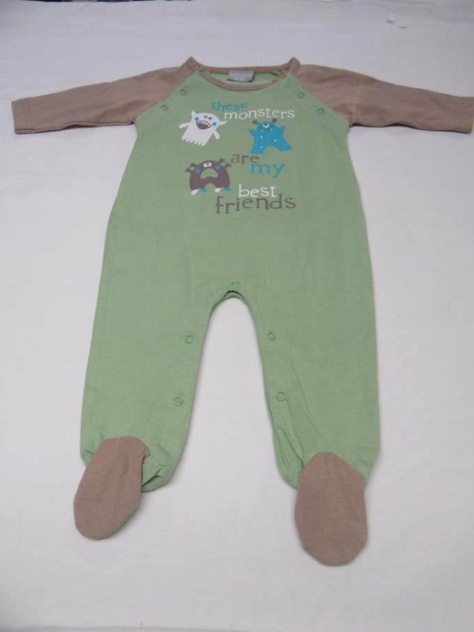 wiplala , pyjama , jongens, katoen  monsters , groen , 6 maand 68