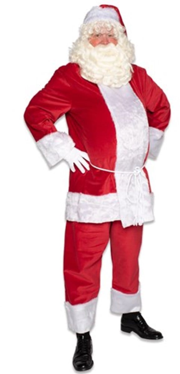 Witbaard Kostuum Kerstman Heren Polyester Rood/wit 5-delig